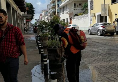 Barren calles  encharcadas  del Puerto Jarocho.