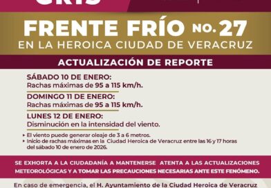 Exhorta PC a la población a extremar cuidados por el Frente Frío No. 27