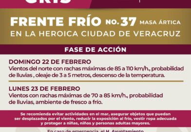 Se mantiene alerta gris por viento del norte en la ciudad de Veracruz