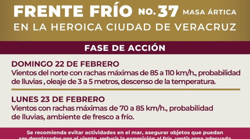 Se mantiene alerta gris por viento del norte en la ciudad de Veracruz