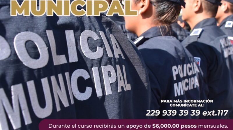 Emite Ayuntamiento de Veracruz Convocatoria 2026 para ingresar a la Policía Municipal.