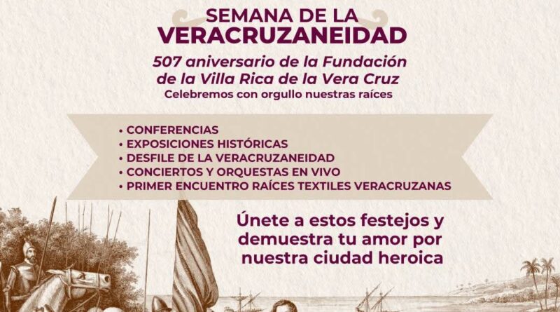 Celebra Ayuntamiento de Veracruz 507 años de historia e identidad con actividades culturales.
