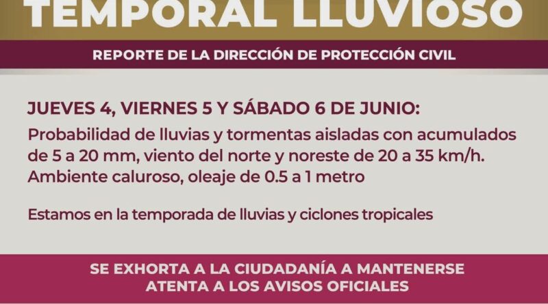 Mantiene Ayuntamiento de Veracruz vigilancia permanente ante potencial de lluvias y tormentas eléctricas.