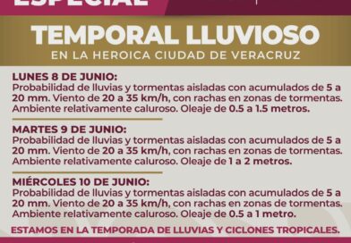 Ayuntamiento de Veracruz exhorta a extremar precauciones ante temporal lluvioso.