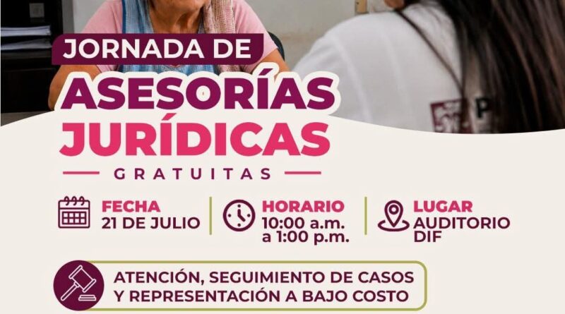 DIF Municipal invita a las y los veracruzanos a jornada de asesorías jurídicas gratuitas*