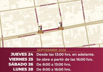 *Cierre vial por mantenimiento a rejillas de la calzada Simón Bolívar*