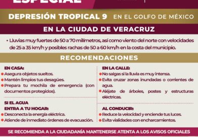 *Exhorta Ayuntamiento de Veracruz a extremar precauciones ante Depresión Tropical 9*