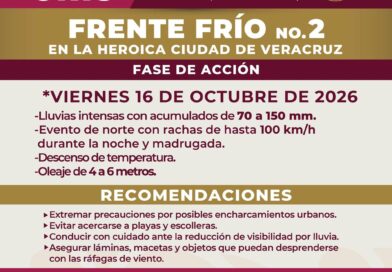 *Mantiene Ayuntamiento de Veracruz monitoreo por Frente Frío 2 y exhorta a la población a extremar precauciones*